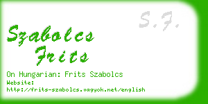 szabolcs frits business card